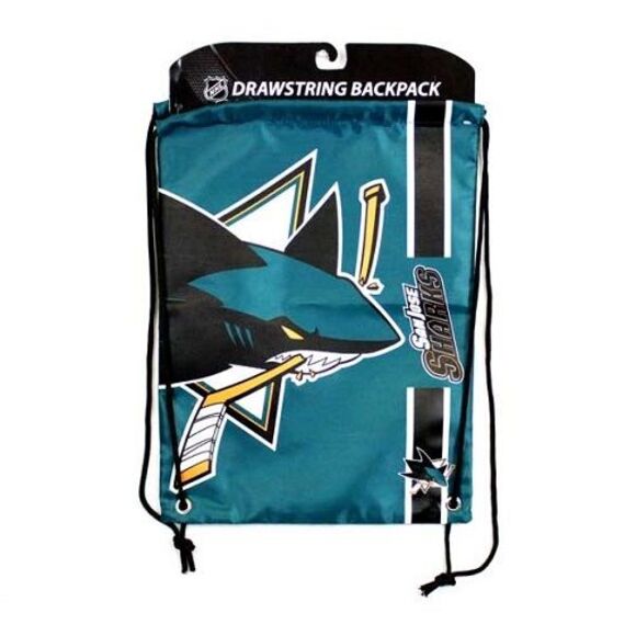 San Jose Sharks NHL Cinch Back Sack Drawstring Bag - Picture 1 of 3